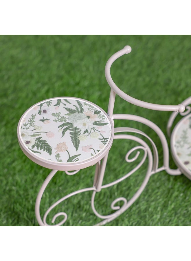 DANUBE HOME حامل نباتات على شكل دراجة مزهرة - حامل نباتات معدني بتصميم عتيق للحدائق الخارجية أو الشرفات - قطعة ديكور فريدة بتفاصيل زهرية لديكور المنزل أو المقهى - Image 4