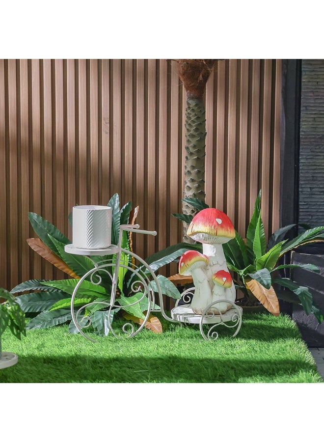 DANUBE HOME حامل نباتات على شكل دراجة مزهرة - حامل نباتات معدني بتصميم عتيق للحدائق الخارجية أو الشرفات - قطعة ديكور فريدة بتفاصيل زهرية لديكور المنزل أو المقهى - Image 2