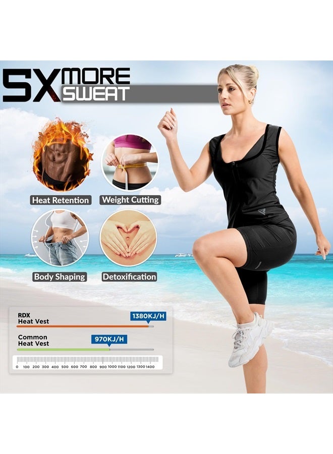 Rdx Women's Sauna Vest Heat Trapping Sweat Waist Trainer - REACH OEKO TEX 100 Certified Body Shaper - Image 3