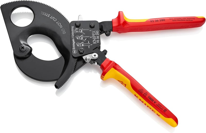 KNIPEX Ratcheting Cable Cutter - 1000V Insulated, Model 95 36 280 - Image 3