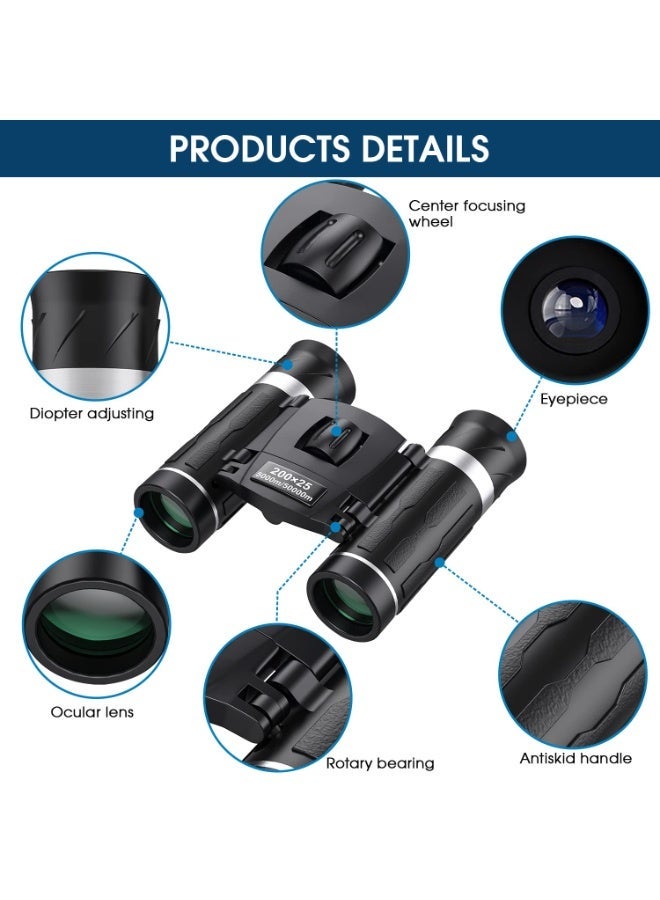 VAL-KYRIE Pocket Binoculars 200*25 for Adults and Children, Compact Mini for Bird Watching, Hunting, Concerts, Opera, Travel, Sightseeing, Desert Safari - Image 3