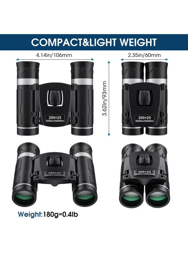 VAL-KYRIE Pocket Binoculars 200*25 for Adults and Children, Compact Mini for Bird Watching, Hunting, Concerts, Opera, Travel, Sightseeing, Desert Safari - Image 2