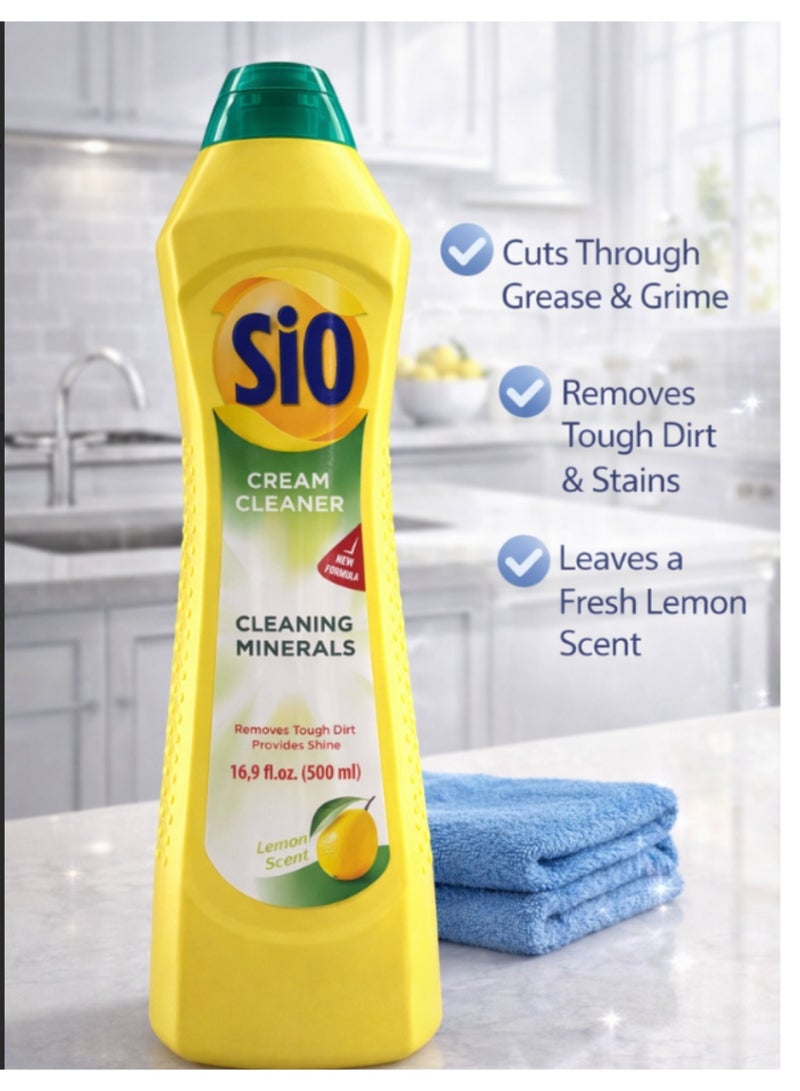SIO Cream Cleaner Lemon Scent – Powerful Cleaning & Sparkling Shine – 500ml - Image 2