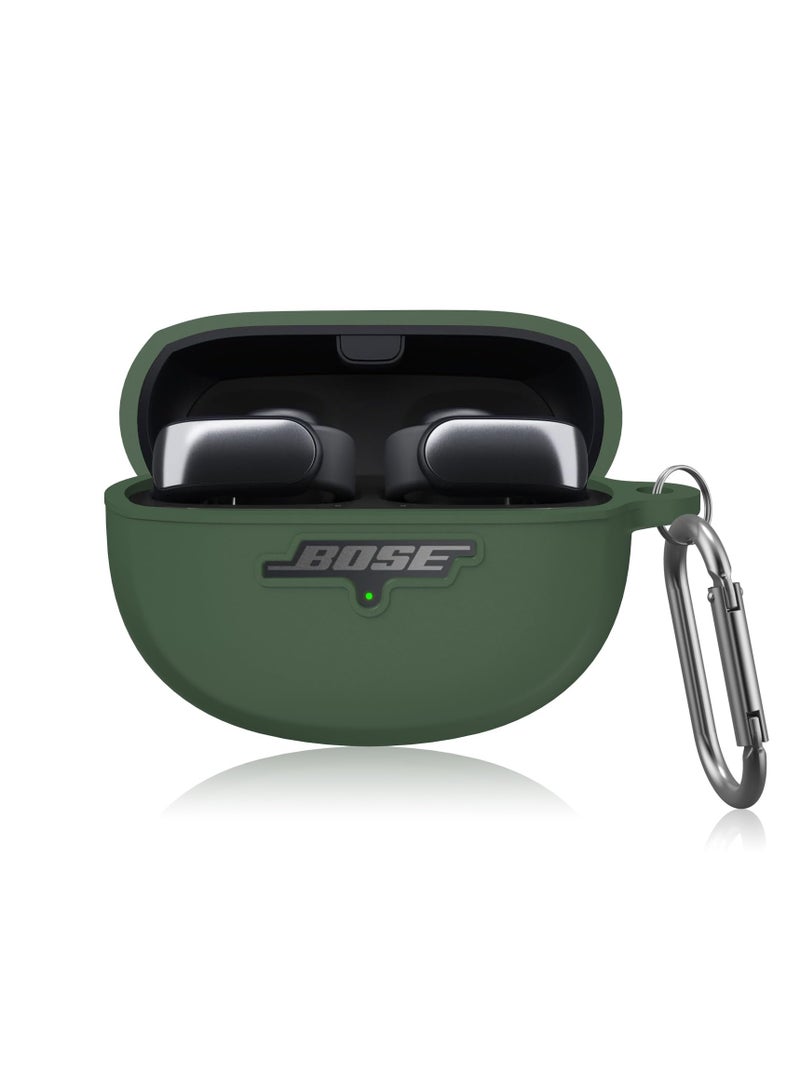 KASTWAVE غطاء سيليكون لسماعات Bose Ultra Open، غطاء ناعم مقاوم للصدمات وواقي بالكامل لسماعات Bose Open Ear اللاسلكية مع حلقة تثبيت، شعار LED أمامي مرئي، أخضر - Image 1