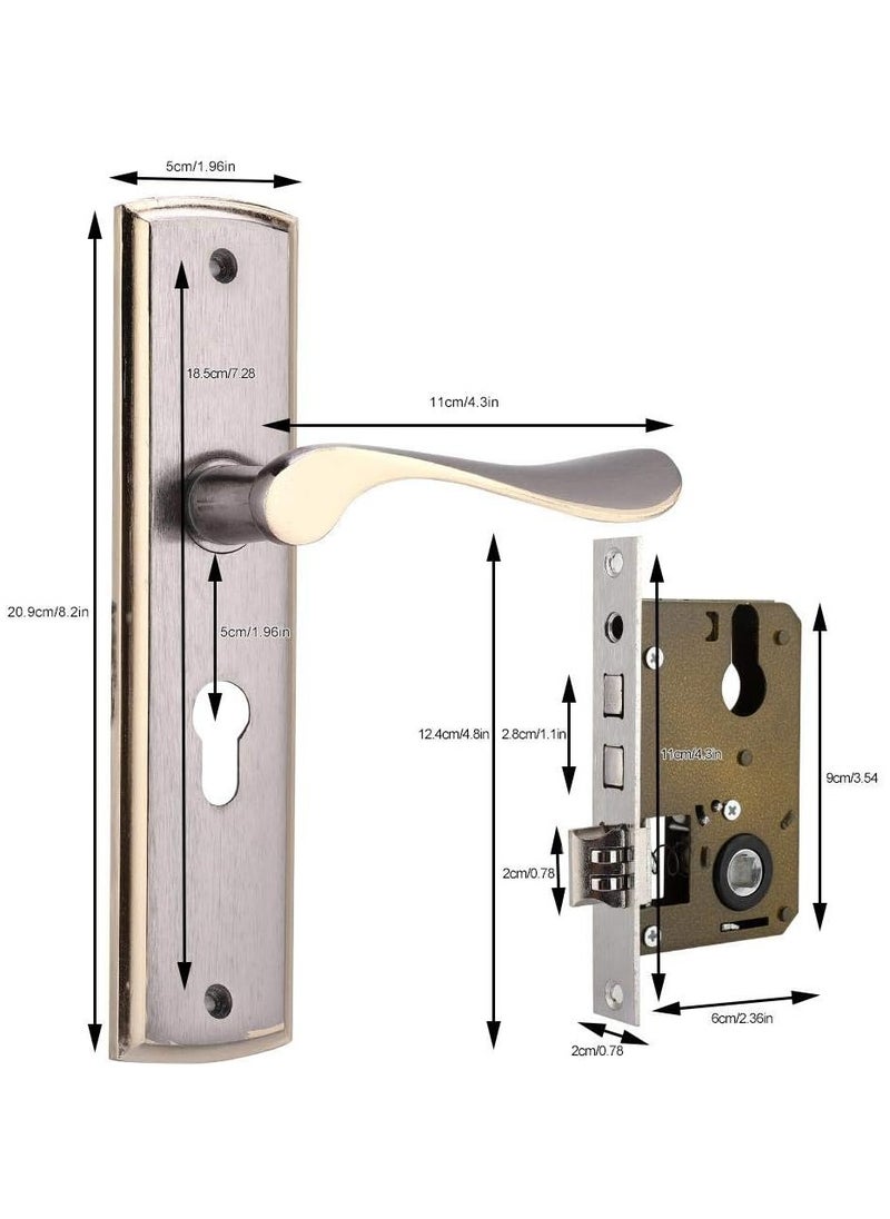 Titanium Aluminum Door Lock Black Durable Door Locks With Simple Handle Design For Living Room Bedroom Home Security