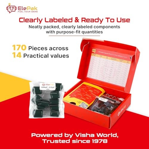 ElePak Polyester Capacitor - (180 Pcs) 1KpF to 0.47µF - 5% Tolerance, Voltage Rating 50V - Electronic Components Kit - Ideal for Energy Storage, Timing Circuits, Power Supplies - Image 2
