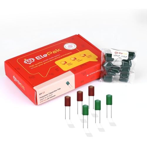 ElePak Polyester Capacitor - (180 Pcs) 1KpF to 0.47µF - 5% Tolerance, Voltage Rating 50V - Electronic Components Kit - Ideal for Energy Storage, Timing Circuits, Power Supplies - Image 1