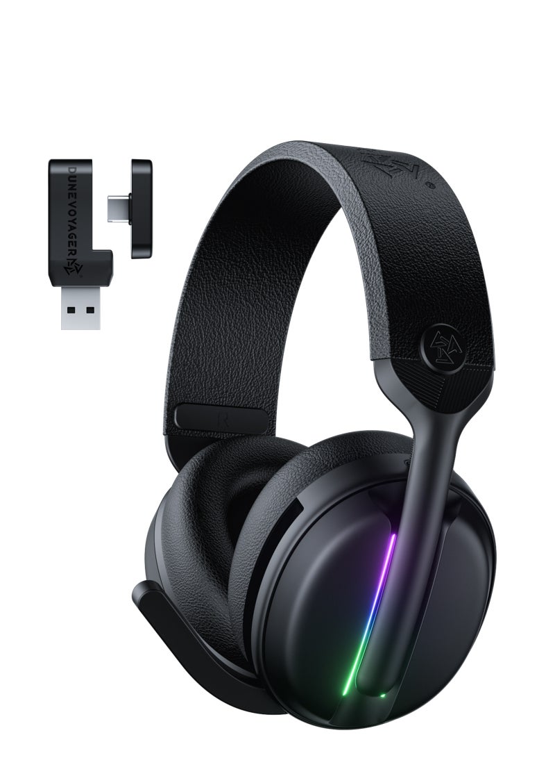DuneVoyager T2 Wireless Gaming Headset, 2.4GHz USB Gaming Headphones with Bluetooth 5.4, 230g ultra-lightweight, 1000mAh Battery, ENC Noise Canceling Mic, RGB Light, Wireless Headset for PC PS5 PS4 Mac Switch - Image 1