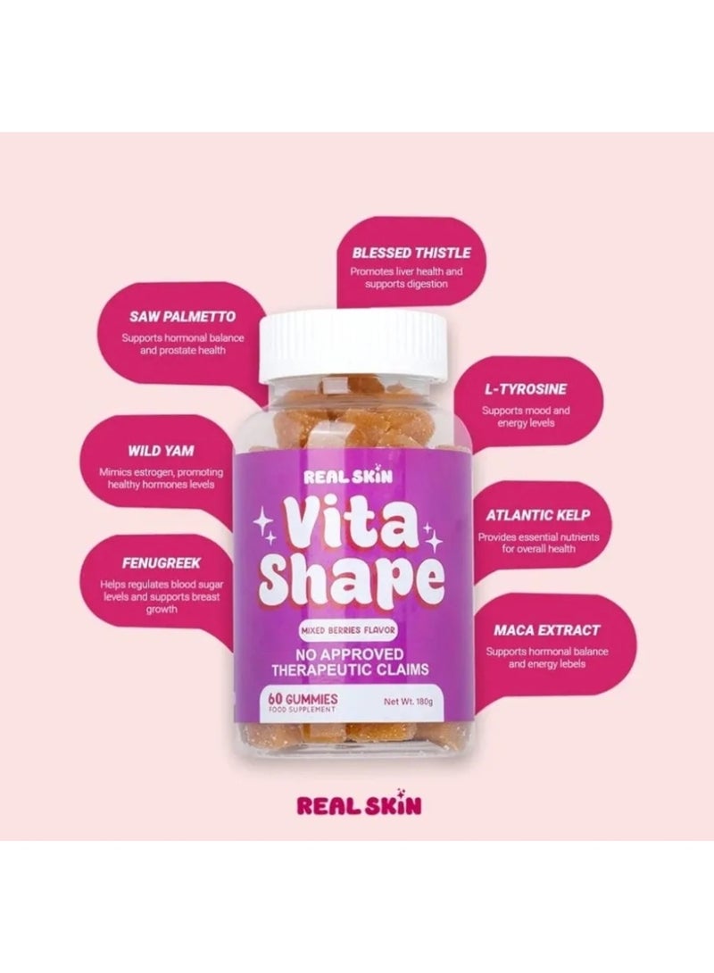 Real Skin Gelatin candy is a dietary supplement that contains 60 pieces. - Image 2