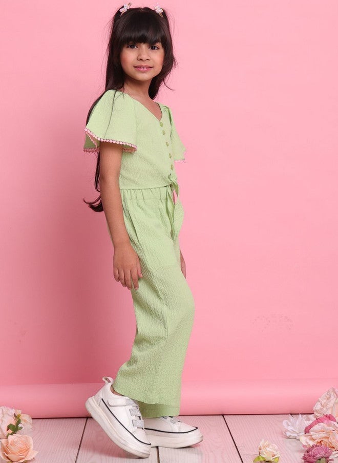 Saka Designs Green Top And Trousers Set For Girls - Image 3