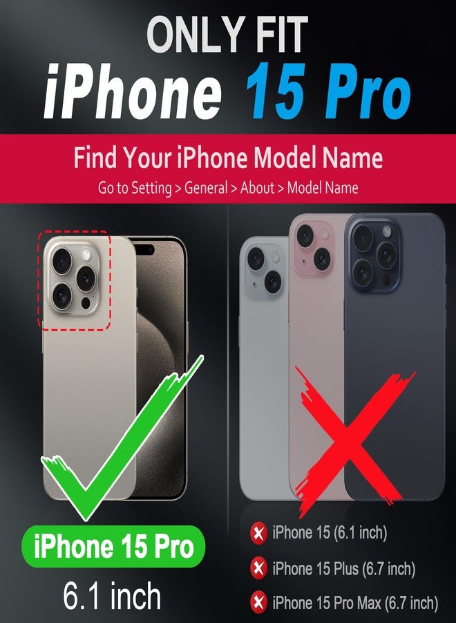 SHIELDON Case for iPhone 15 Pro, Genuine Leather Shockproof Phone case [Slim Fit][Non-Slip][Anti-Scratch] Magnetic Wireless Charging Case with Metal Buttons Compatible with iPhone 15 Pro 6.1” - Black - Image 2