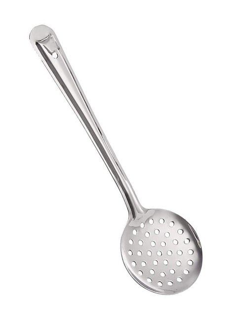 Stainless Steel Skimmer Mesh Fry Spoon Jhara Spoon for Puri Steel Zara Spoon 35 cm