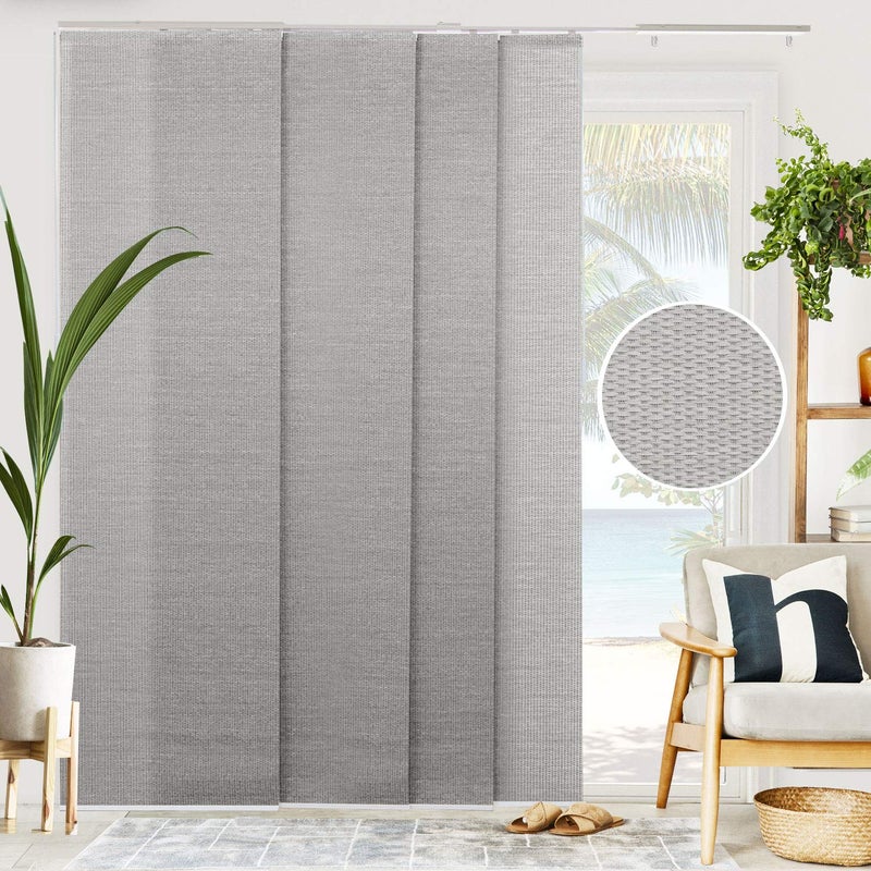 CHICOLOGY CHICOLOGY Vertical Blinds Room Divider Door BlindsBlinds for Sliding Glass Doors Temporary Wall Closet Curtain Room Door Woven Gray Natural Woven W4686 x HUpto 96 inches 