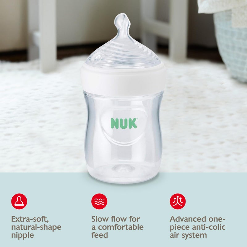 NUK Simply Natural Baby Bottle with SafeTemp, 5 oz, 4 Count - Image 3