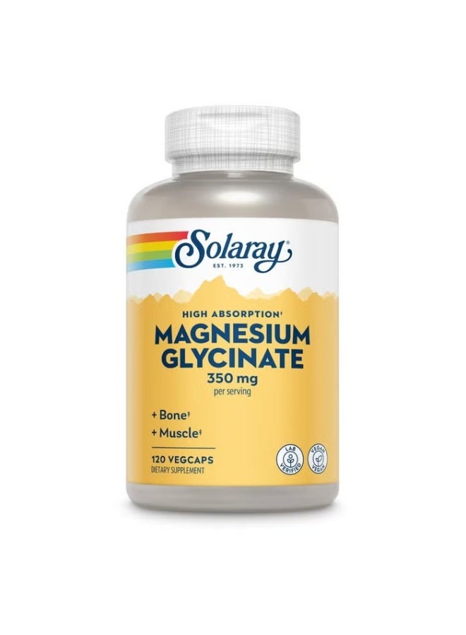 Solaray Magnesium Glycinate 350mg Veg Capsules, Pack of 120's