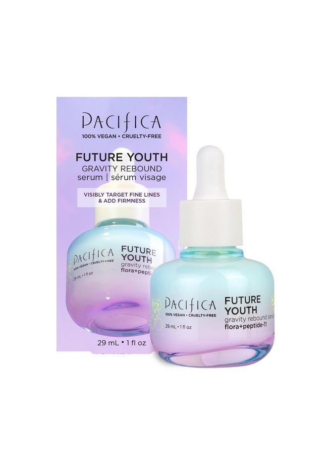 Pacifica Beauty Future Youth Gravity Rebound Serum Multi Peptide Complex Ectoin Lightweight Improve Fine Lines Antiaging Firming Bouncy Youthful Skin Vegan Cruelty Free  - Image 1