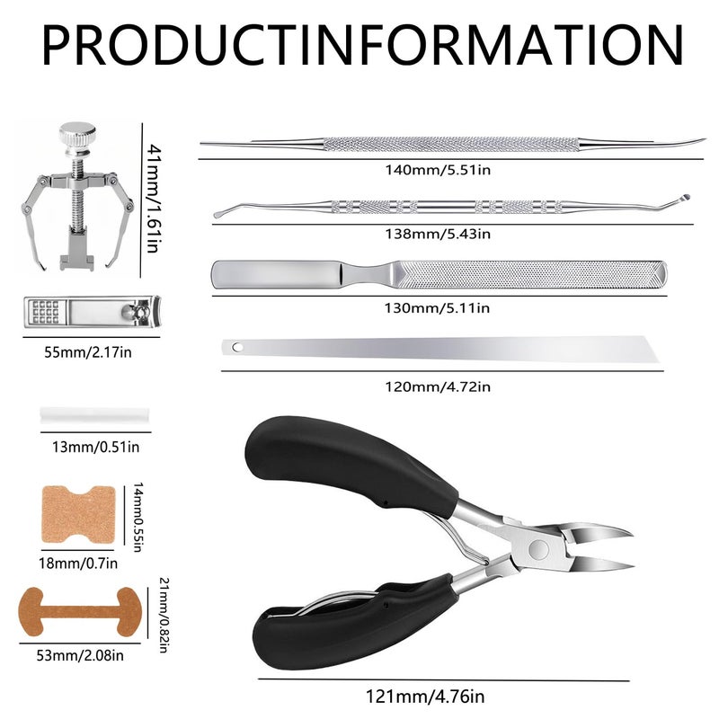 CHEMAILON Professional Ingrown Toenail Correction Kit - Stainless Steel Ingrown Toenail Clippers, Correction Patches, Lifter & Tools for Ingrown Toenail Treatment, Home Pedicure Solution - Image 2