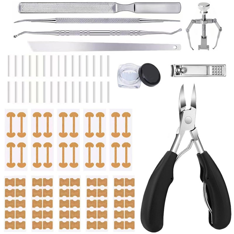 CHEMAILON Professional Ingrown Toenail Correction Kit - Stainless Steel Ingrown Toenail Clippers, Correction Patches, Lifter & Tools for Ingrown Toenail Treatment, Home Pedicure Solution - Image 1