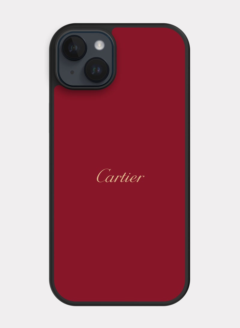 بكسلات كفر ايفون 14 بلس كارتير احمر و ذهبي - Image 1