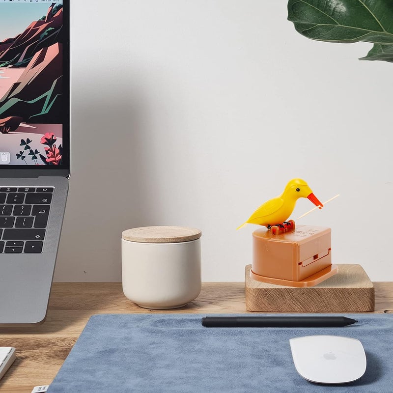 EOMTUR EOMTUR Bird Toothpick Dispenser Cute Woodpecker Toothpick Dispenser for Home Toucan Toothpick Dispenser Novelty Automatic Toothpick Holder Cute Bird Dining Table Gift - Image 2