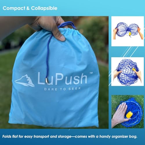 LUPUSH Crab Ring Trap Collapsible Crab Net with 100ft Rope Bait Bag Clip Ruler 6 Pieces Portable Crab Trap for Easy Storage Durable Grid Design for Dock Pier Crabbing - Image 3