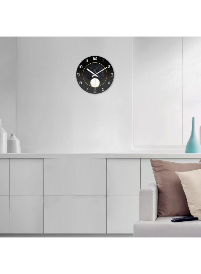 Arabest Round Black Wall Clock for Bedroom 12 Inch Small Wall Clocks Battery Operated Silent Wall Clock Modern - Image 2