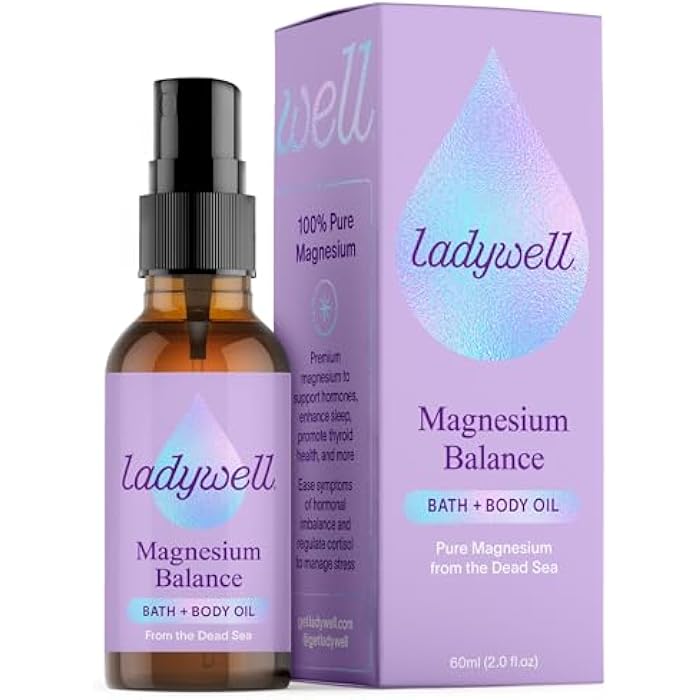 Ladywell Topical Magnesium Oil Spray | Mood, Cycle & Stress Support | PMS, PCOS, Fertility, Menopause, Hormone Balance, Cramps | Pure Magnesium Chloride, Science-Backed | Rapid Skin Absorption - Image 1