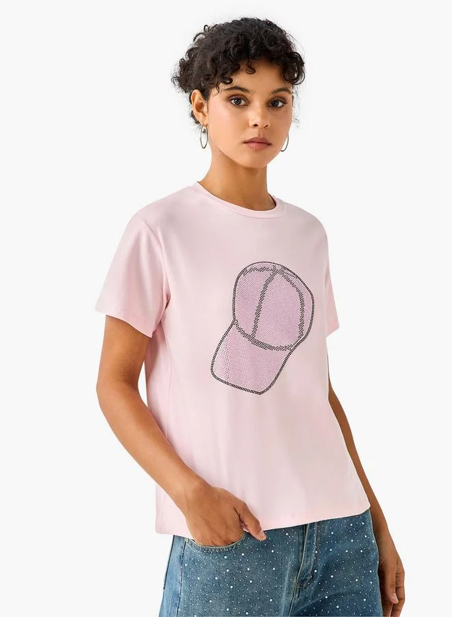 2Xtremz 2Xtremz Cotton T-shirt with Embellished Detail