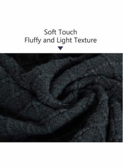 Y&D Blanket, Acrylic Knitted Throw Lightweight and Soft Cozy Decorative Woven Blanket with Tassels for Travel, Couch, Bed, Sofa, Available All Year Round (51 x 67 Inch, Dark Grey)  - Image 2