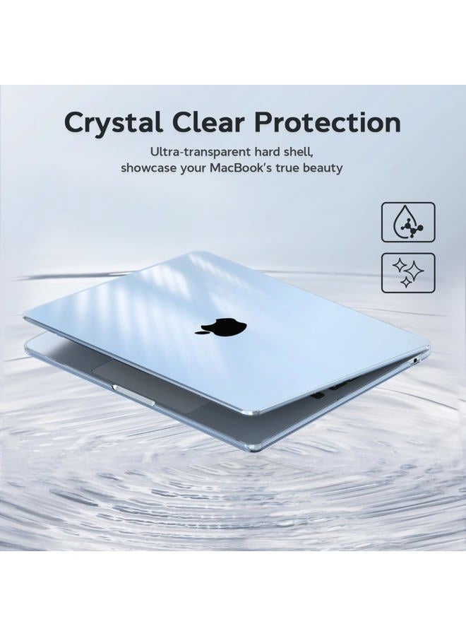 B Belk Compatible with MacBook Air 13 inch Case 2026 2025-2022 M5 M4 M3 M2 A3449 A3240 A3113 A2681, Plastic Hard Shell+Keyboard Cover+Screen Protector for MacBook Air 13.6 inch Case, Crystal Sky Blue - Image 3