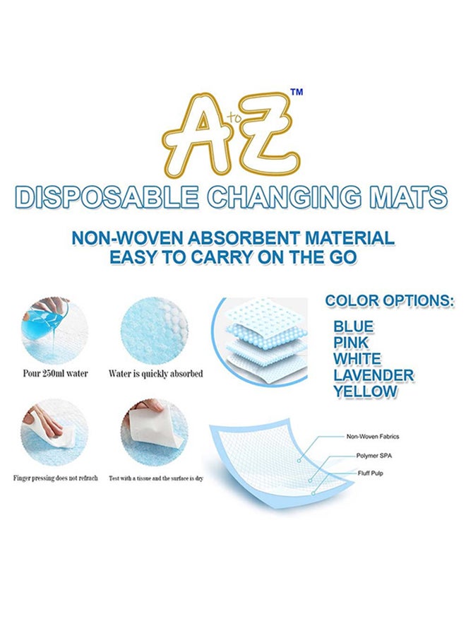 A to Z  Disposable Changing Mats - 45 x 60cm - Large Pack of 75 - Blue/Pink/White-Rainbow - Image 3