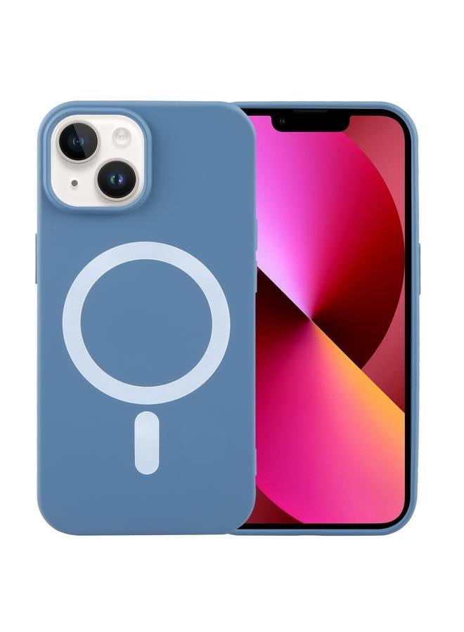 جرين تايجر حافظة هاتف من السيليكون السائل لهاتف iPhone 13 MagSafe (أزرق)