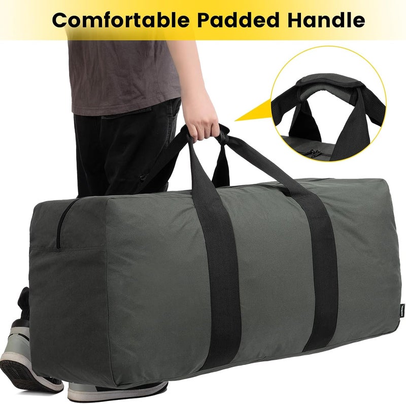 Vorspack Extra Large Duffle Bag for Travel - 100L Duffel Bag for Men Gear Bag for Storage Foldable Weekender Bag for Overnight Camping - Black - Image 4