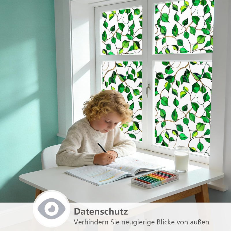 NINETREX Green Leaf Tinting Film White UV Protection Film for Living Room Kitchen Bedroom Office (30 x 200cm) - Image 4