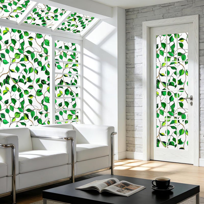 NINETREX Green Leaf Tinting Film White UV Protection Film for Living Room Kitchen Bedroom Office (30 x 200cm) - Image 2
