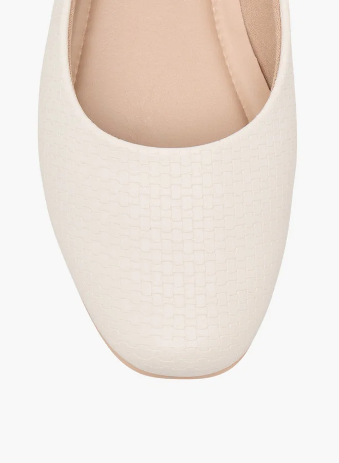 بيكاديلي Women's Textured Slip-On Ballerina Shoes