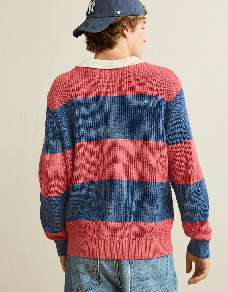 American Eagle AE Shaker Stitch Rugby Polo