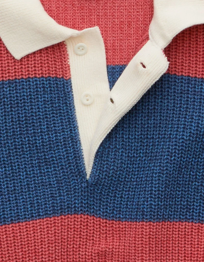 American Eagle  AE Shaker Stitch Rugby Polo for Men | Best Price UAE
