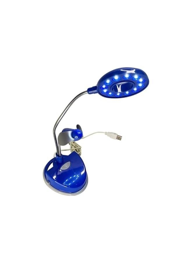 erorex Led Usb Light Lamp With Fan Blue Multicolored  - Image 1