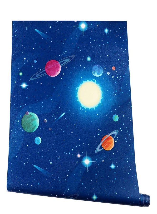 TAOGIFT Peel and Stick Vinyl Space Wallpaper for Nursery Boys Kids Room Wall Removable Self Adhesive Space Shelf Drawer Liner Contact Paper Furniture Sticker 17.7x117 Inches - Image 2
