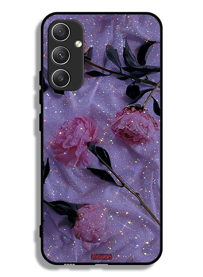 Tolwak غطاء حماية لسامسونج جالاكسي A34 5G مزين بالورود اللامعة - Image 1