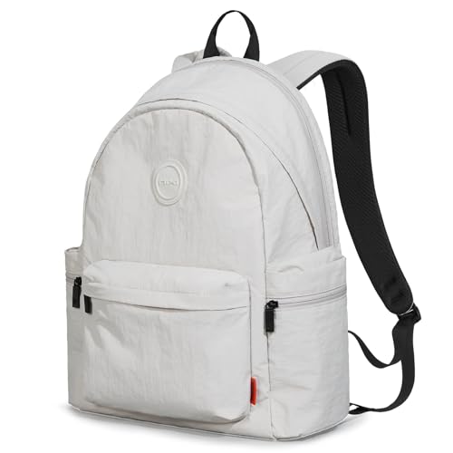mixi Outdoor Lightweight Backpack Casual Carry On Laptop Backpack Travel Bookbag for Women Men, Water Resistant Durable Hiking Bag for Camping Weekender Sports College Work, 17 Inch, Light Gray - Image 1