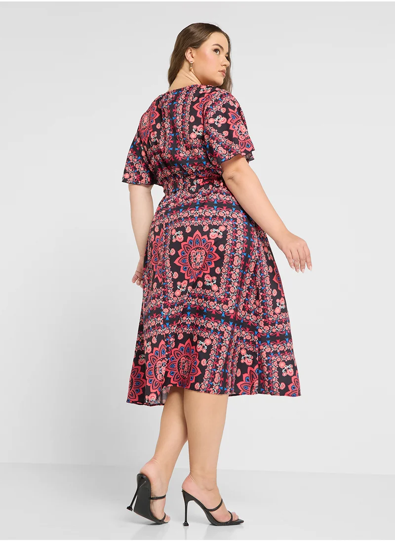 جينجر بلس A Line Maxi Dress With Pleats