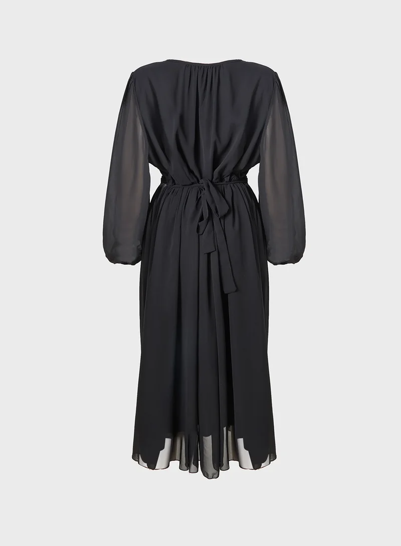 جينجر بلس A Line Maxi Dress with Pleats