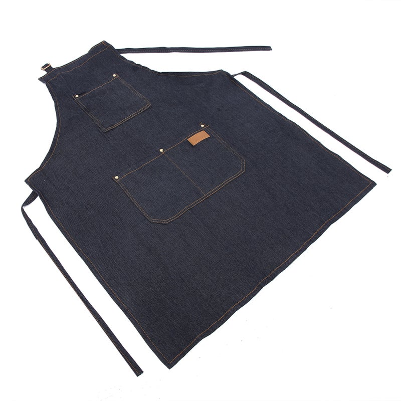 Waterproof Barber Apron: Premium Denim, Durable & Easy Clean - Adjustable Neck Strap With Quick Release Buckle, Multiple Tool Pockets for Barbers, Salon Haircutting, Gardening & Cafe Use - Image 3