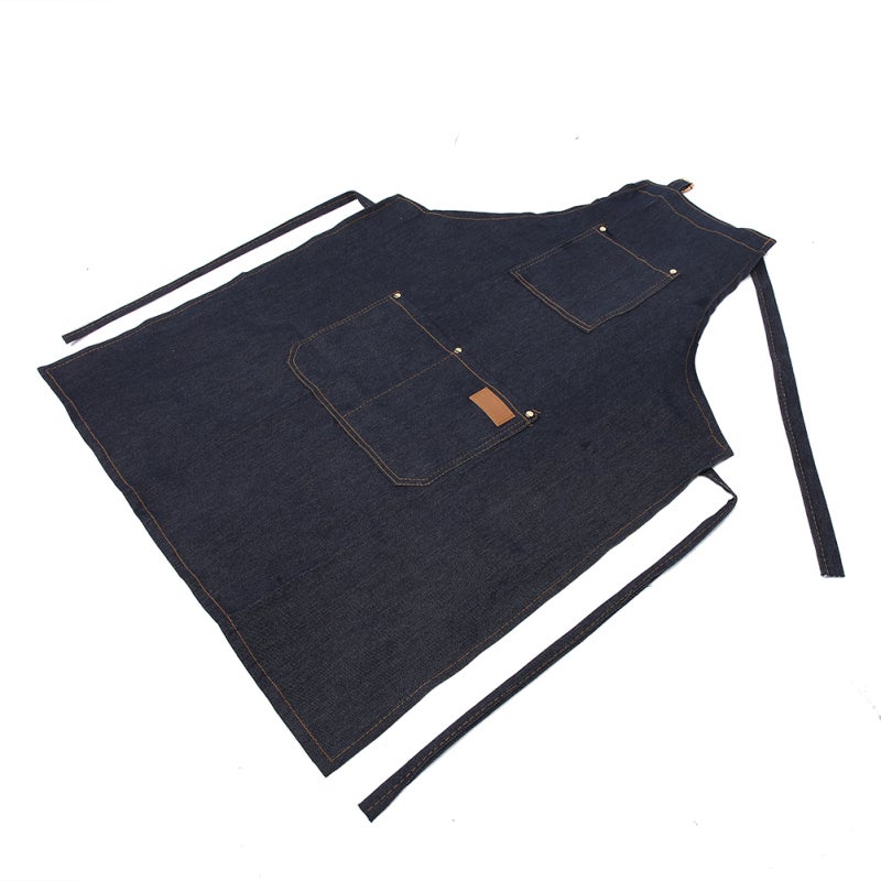Waterproof Barber Apron: Premium Denim, Durable & Easy Clean - Adjustable Neck Strap With Quick Release Buckle, Multiple Tool Pockets for Barbers, Salon Haircutting, Gardening & Cafe Use - Image 2