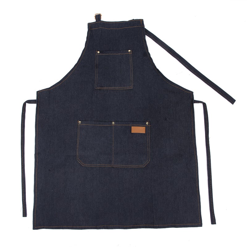 Waterproof Barber Apron: Premium Denim, Durable & Easy Clean - Adjustable Neck Strap With Quick Release Buckle, Multiple Tool Pockets for Barbers, Salon Haircutting, Gardening & Cafe Use - Image 1