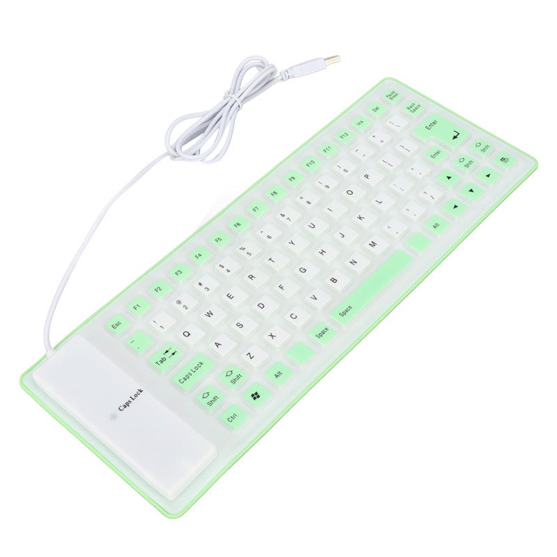 Silicone Keyboard 85 Keys USB Wired - Fully Sealed Waterproof Dust Proof Design - Foldable Rollable Soft Silicone Keyboard for Harsh Environments - Image 2
