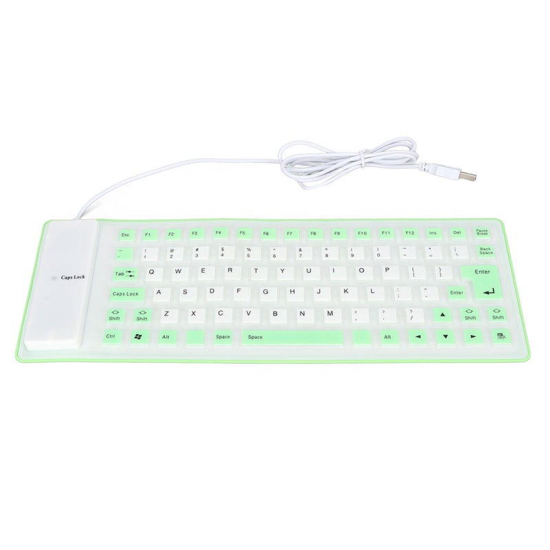 Silicone Keyboard 85 Keys USB Wired - Fully Sealed Waterproof Dust Proof Design - Foldable Rollable Soft Silicone Keyboard for Harsh Environments - Image 1