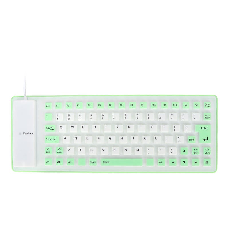 Silicone Keyboard 85 Keys USB Wired - Fully Sealed Waterproof Dust Proof Design - Foldable Rollable Soft Silicone Keyboard for Harsh Environments - Image 3